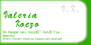 valeria koczo business card